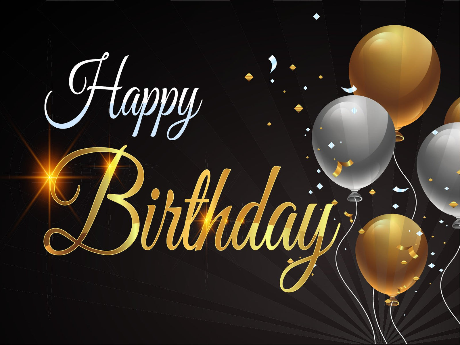 Elegant Happy Birthday Sign - Ragged Apparel Screen Printing and Signs - www.nmshirts.com