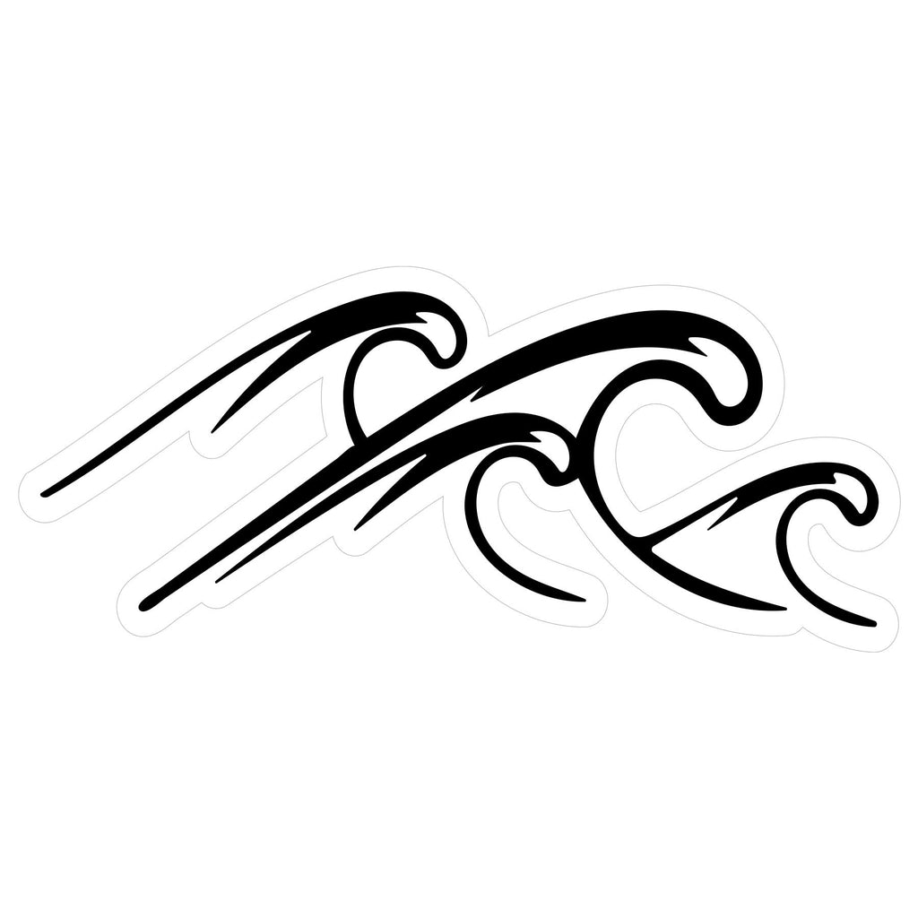 Black & White Ocean Wave Graphic Decal - Ragged Apparel Screen
