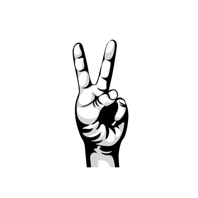 Black, Grey &amp; White Peace Sign Graphic Decal - Ragged Apparel Screen Printing and Signs - www.nmshirts.com