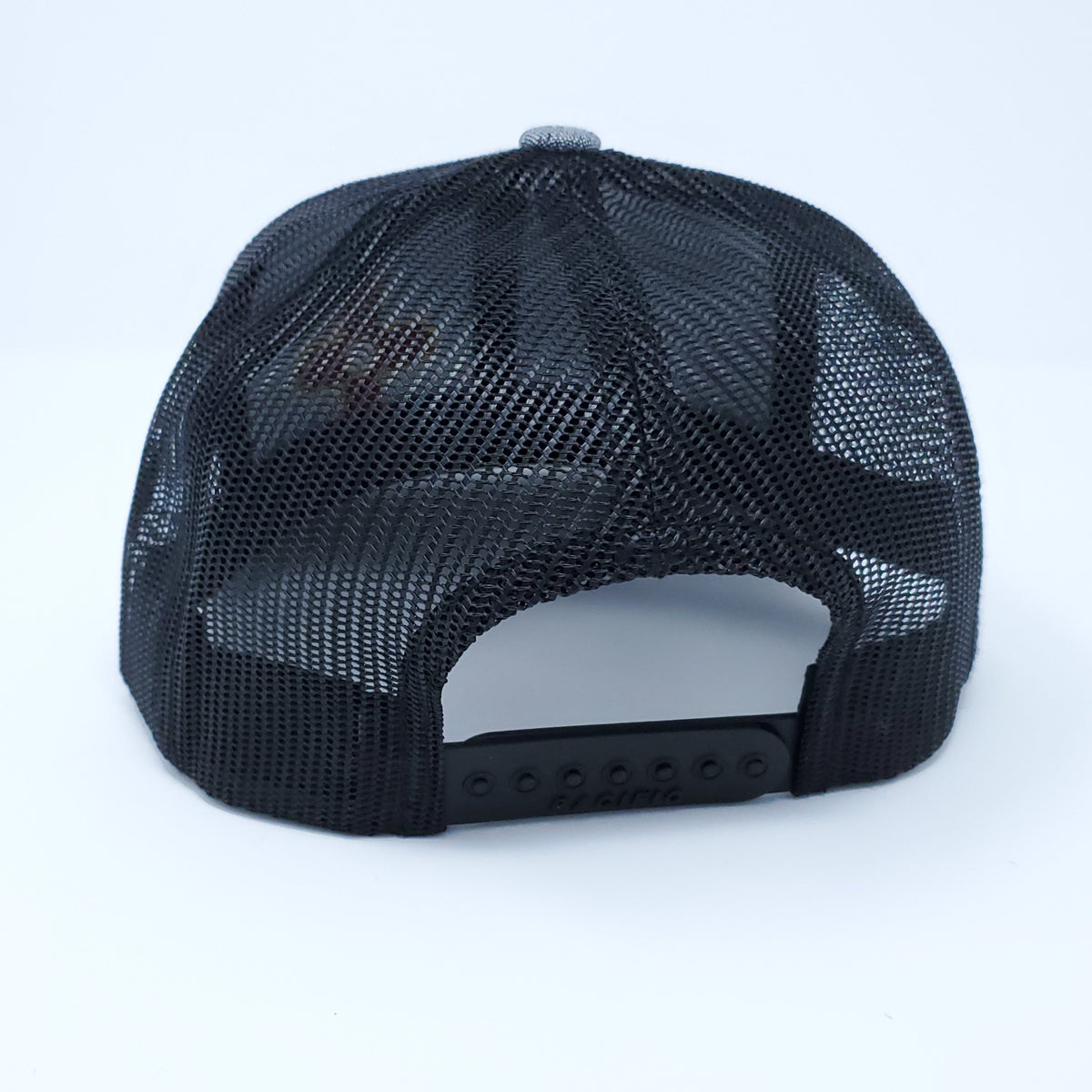 Black Heather Trucker Style Snapback with Embroidered Zia Symbol - Ragged Apparel Screen Printing and Signs - www.nmshirts.com