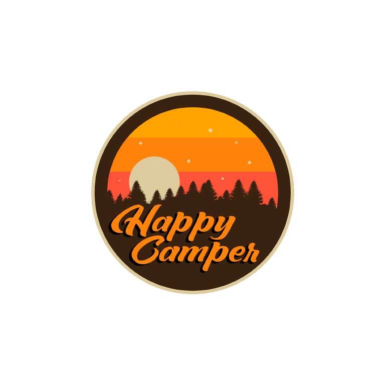 Happy Camper Graphic Decal - Ragged Apparel Screen Printing and Signs - www.nmshirts.com
