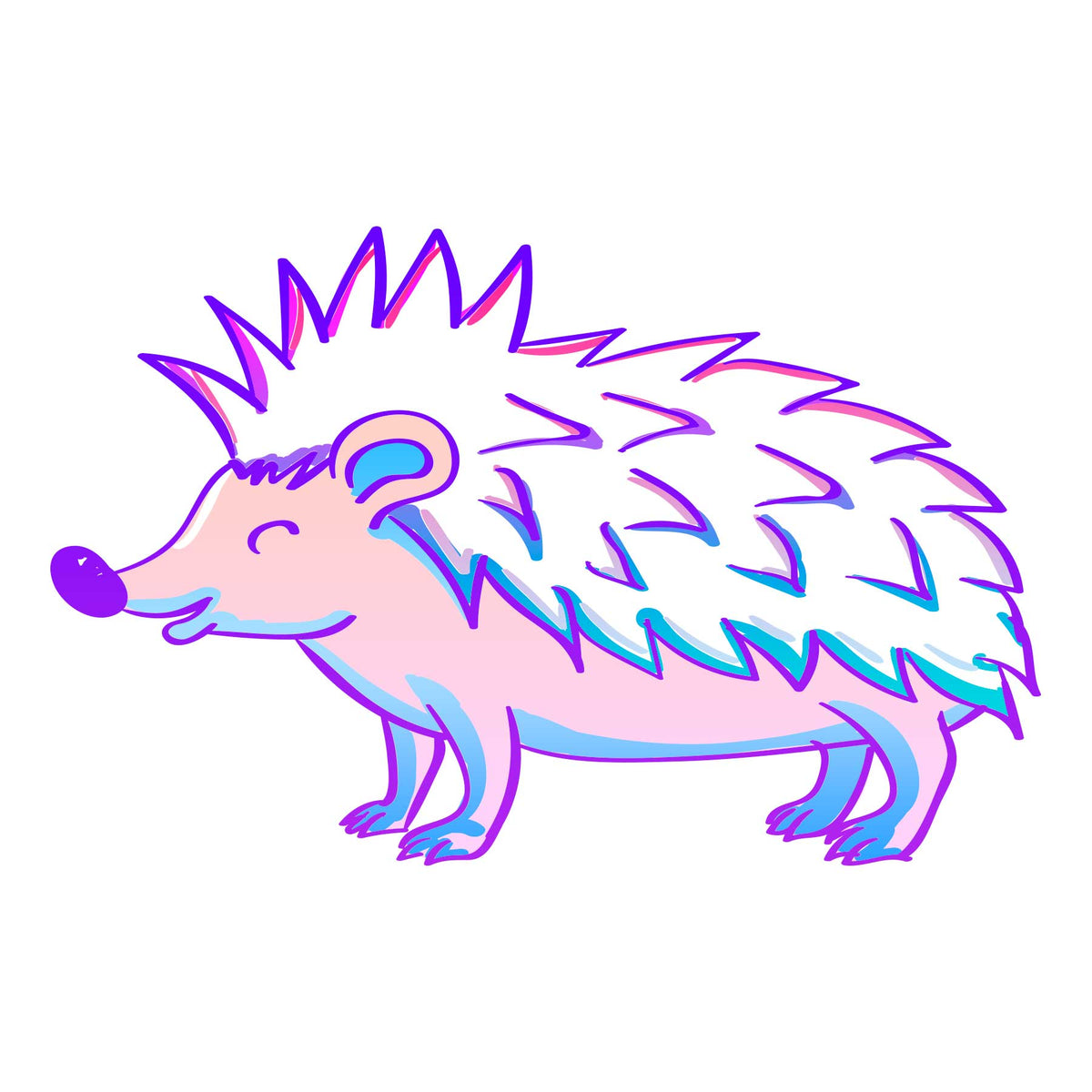 Colorful Cute Hedgehog Graphic Decal