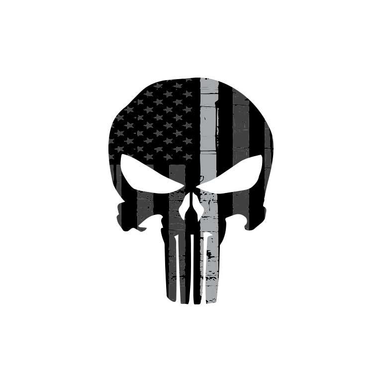 Corrections Thin Grey Line Punisher Graphic Decal - Ragged Apparel Screen Printing and Signs - www.nmshirts.com