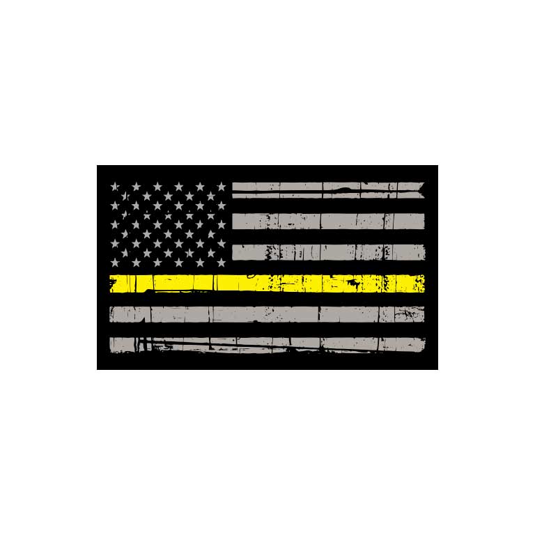 EMS Dispatcher Thin Yellow Line Flag Graphic Decal - Ragged Apparel Screen Printing and Signs - www.nmshirts.com