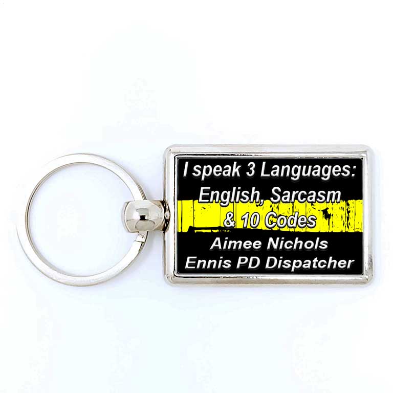 EMS Dispatcher Thin Yellow Line Rectangle Keychain - Ragged Apparel Screen Printing and Signs - www.nmshirts.com