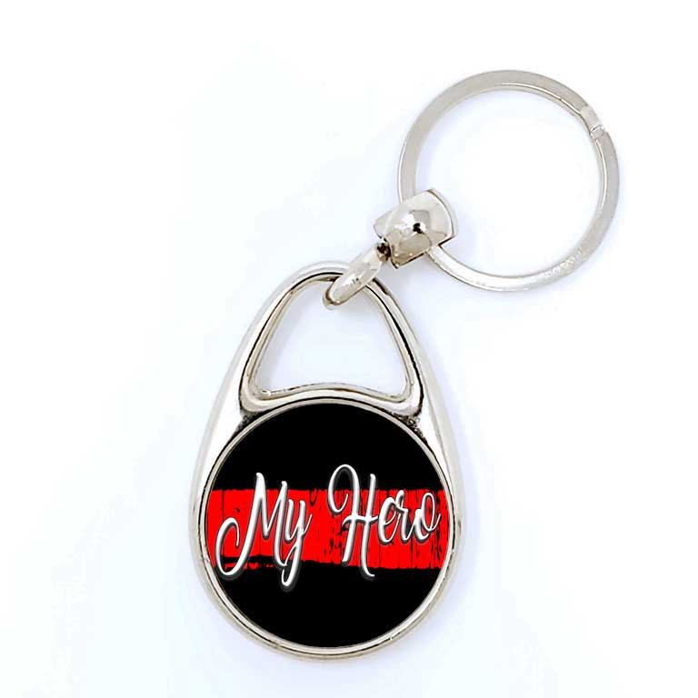 Firefighter Thin Red Line Keychain - Ragged Apparel Screen Printing and Signs - www.nmshirts.com