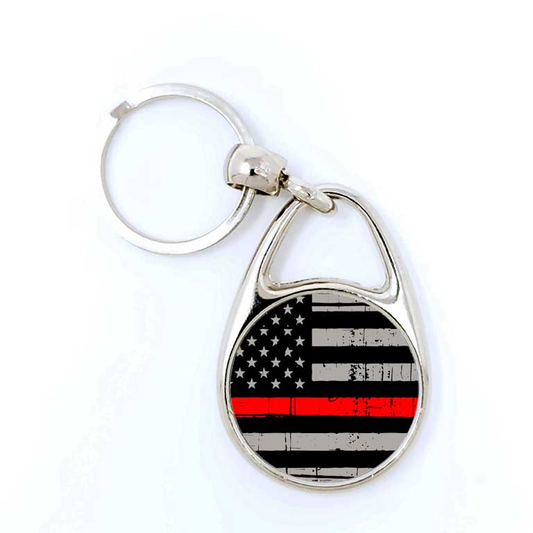 Firefighter Thin Red Line Keychain - Ragged Apparel Screen Printing and Signs - www.nmshirts.com