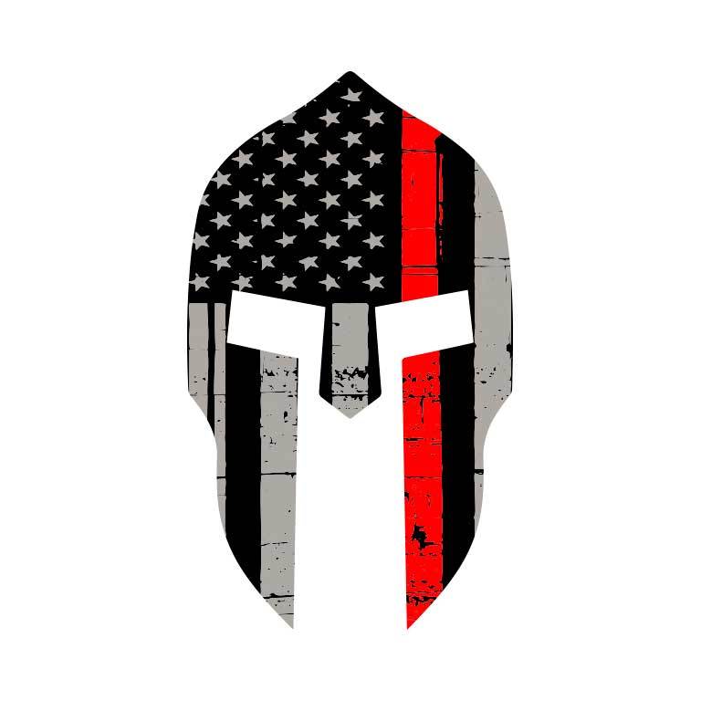 Fire Thin Red Line Spartan  Graphic Decal - Ragged Apparel Screen Printing and Signs - www.nmshirts.com