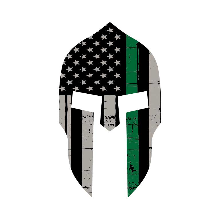 Military Thin Green Line Spartan  Graphic Decal - Ragged Apparel Screen Printing and Signs - www.nmshirts.com