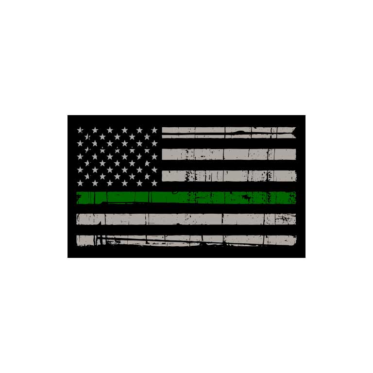 Military Thin Green Line Flag Graphic Decal - Ragged Apparel Screen Printing and Signs - www.nmshirts.com