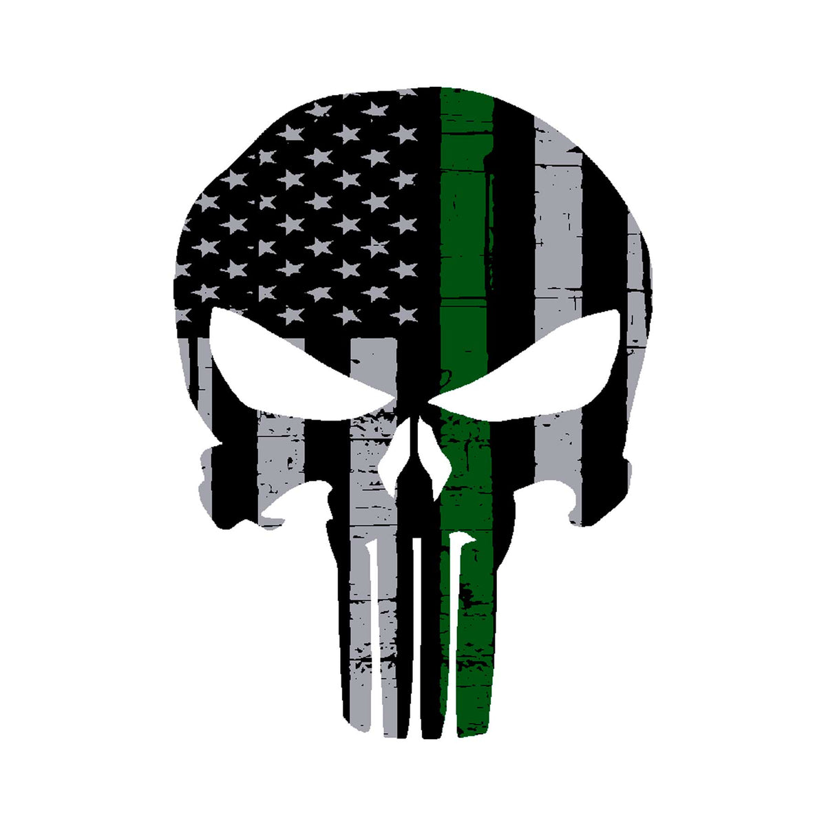 Military Thin Green Line Punisher Graphic Decal