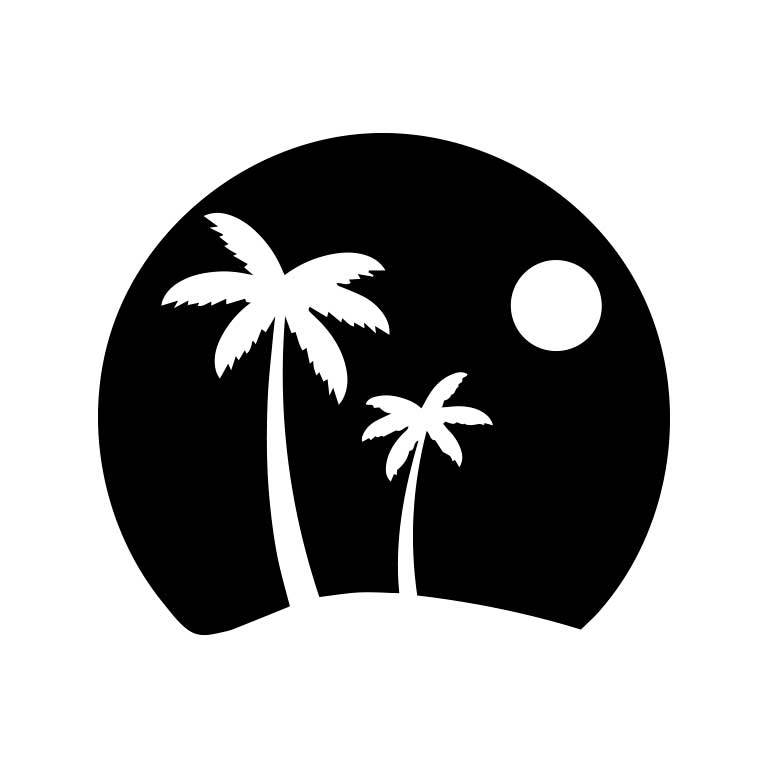 Palm Trees in Horizon Vinyl Sticker Graphic Decal - Ragged Apparel Screen Printing and Signs - www.nmshirts.com
