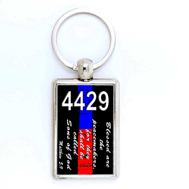 Police / Fire Thin Blue Line Thin Red Line Keychain - Ragged Apparel Screen Printing and Signs - www.nmshirts.com