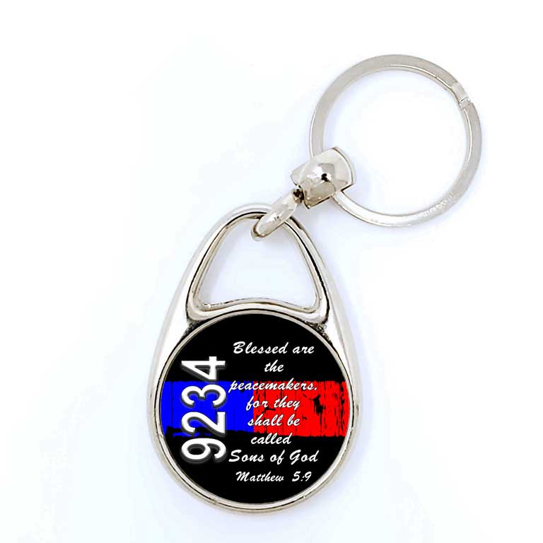 Police &amp; Firefighter Half Thin Blue &amp; Red Line Keychain - Ragged Apparel Screen Printing and Signs - www.nmshirts.com