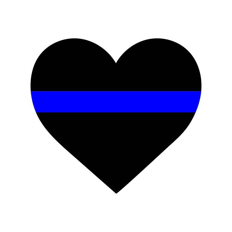 Police Thin Blue Line Heart Graphic Decal - Ragged Apparel Screen Printing,  Embroidery and Promotional Products