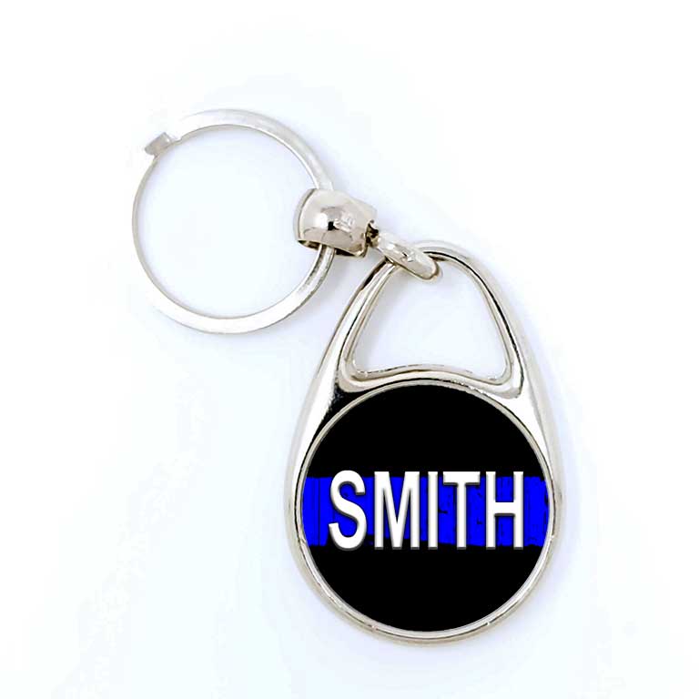 Police Thin Blue Line Keychain - Ragged Apparel Screen Printing and Signs - www.nmshirts.com