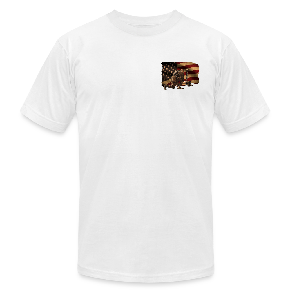 Stand for the Flag, Kneel for the Fallen T-Shirt - white