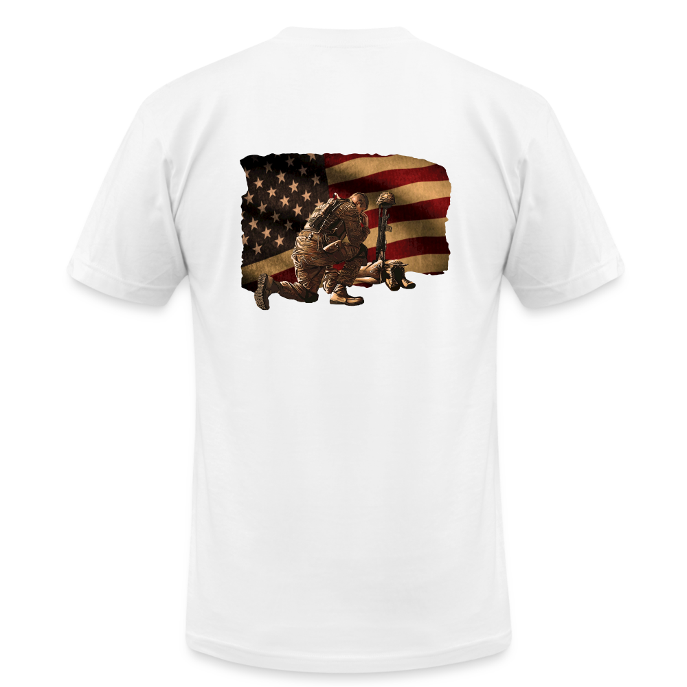 Stand for the Flag, Kneel for the Fallen T-Shirt - white