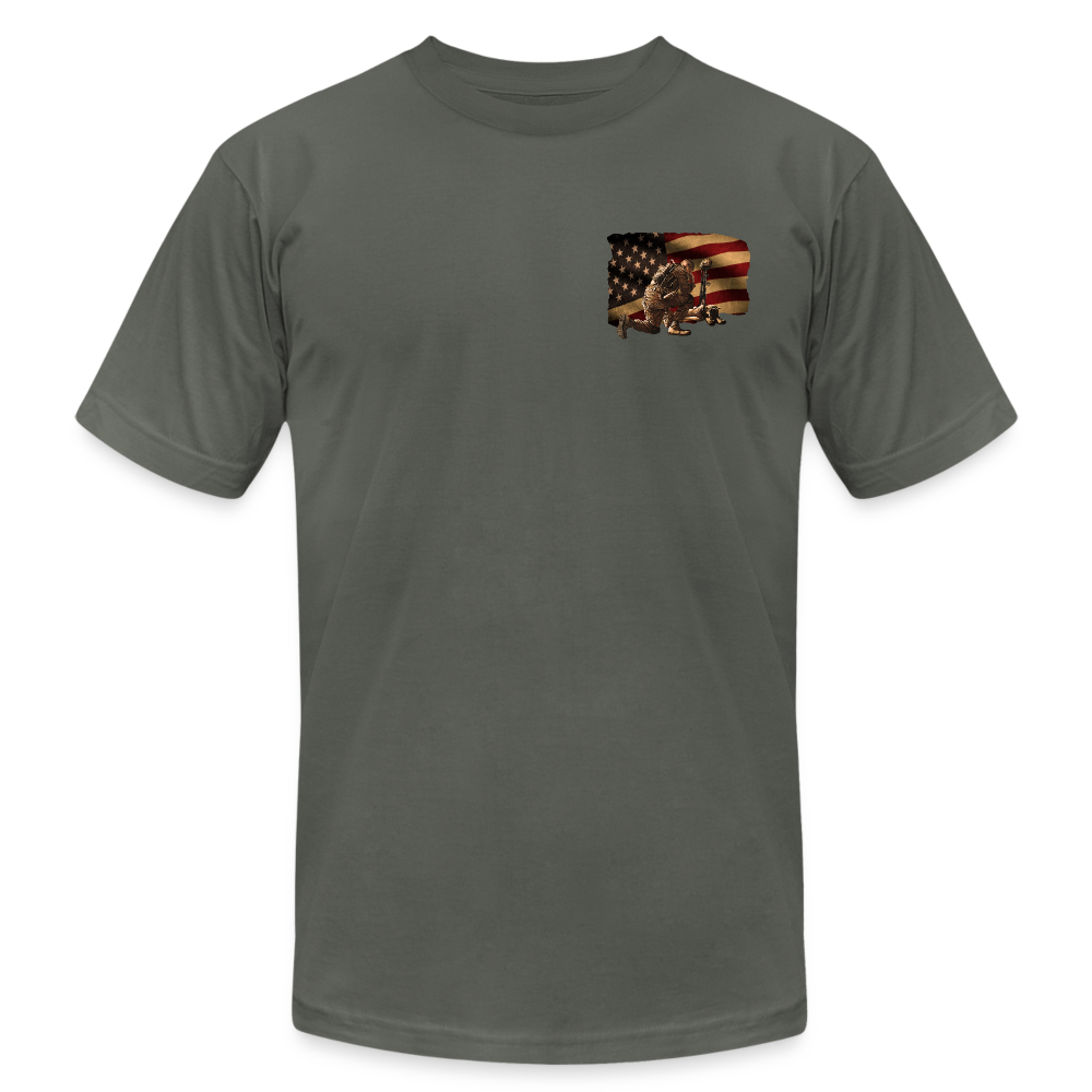 Stand for the Flag, Kneel for the Fallen T-Shirt - asphalt