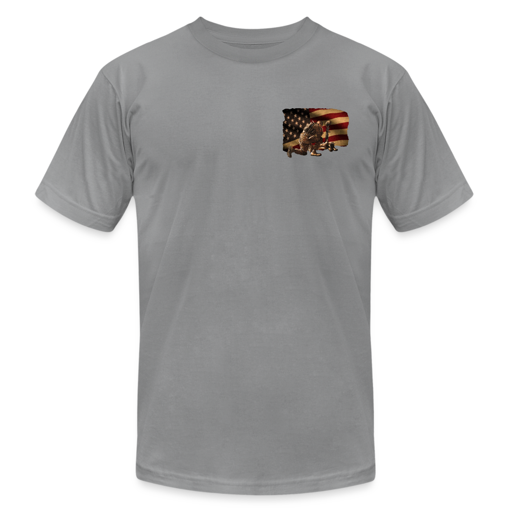 Stand for the Flag, Kneel for the Fallen T-Shirt - slate