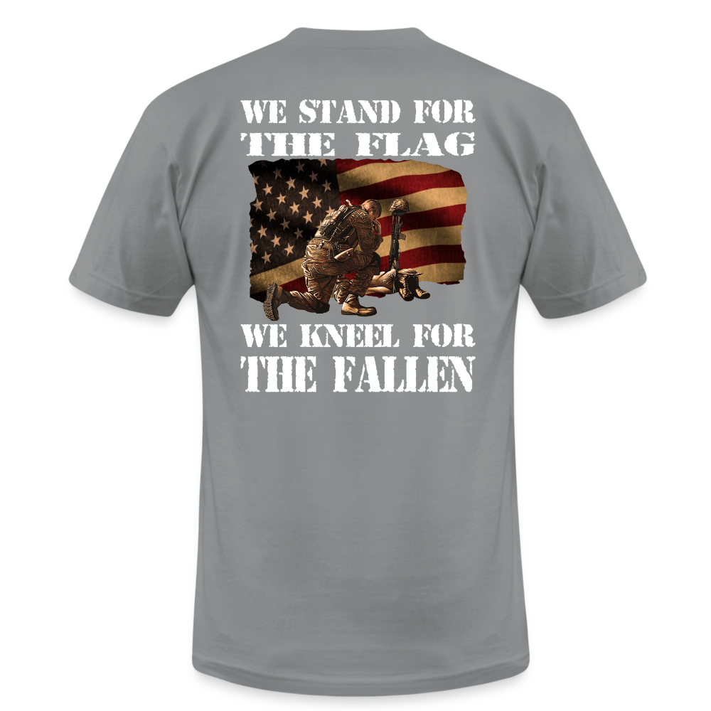 Stand for the Flag, Kneel for the Fallen T-Shirt - slate