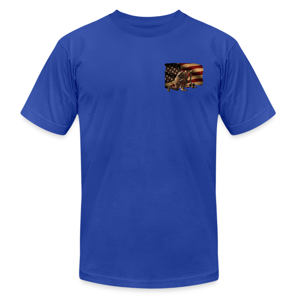 Stand for the Flag, Kneel for the Fallen T-Shirt - royal blue