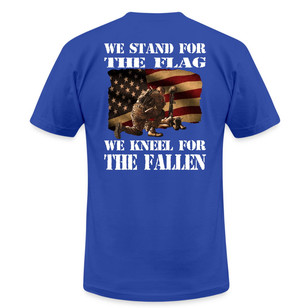 Stand for the Flag, Kneel for the Fallen T-Shirt - royal blue