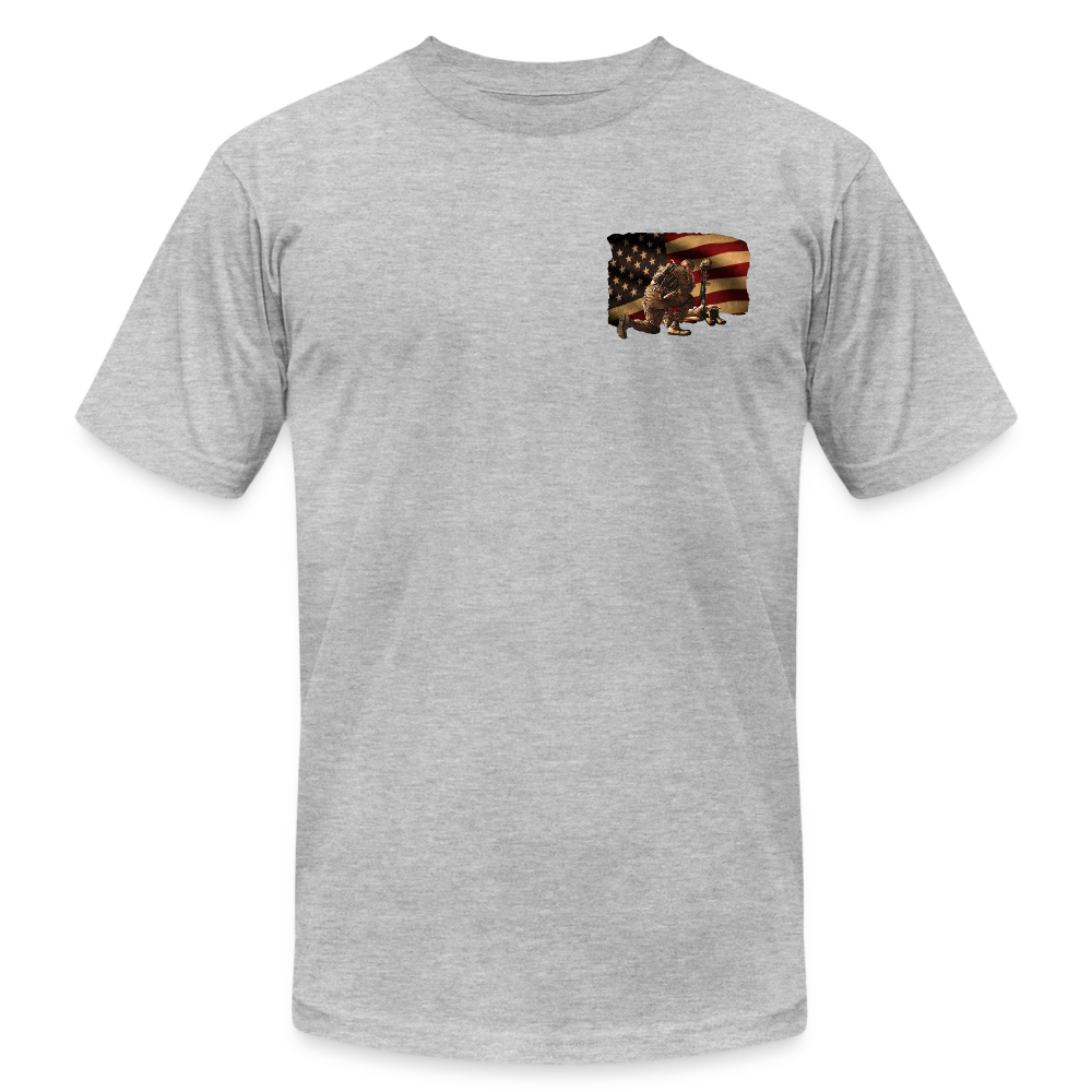 Stand for the Flag, Kneel for the Fallen T-Shirt - heather gray