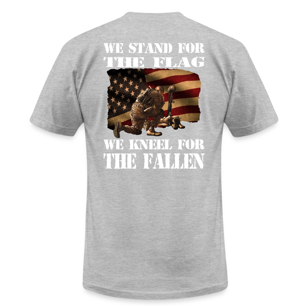 Stand for the Flag, Kneel for the Fallen T-Shirt - heather gray