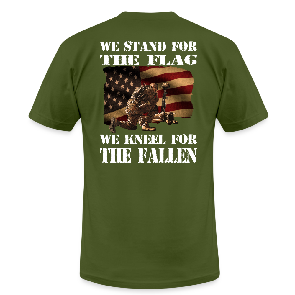 Stand for the Flag, Kneel for the Fallen T-Shirt - olive