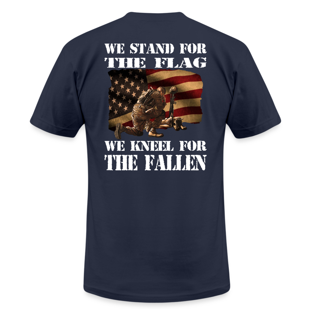 Stand for the Flag, Kneel for the Fallen T-Shirt - navy