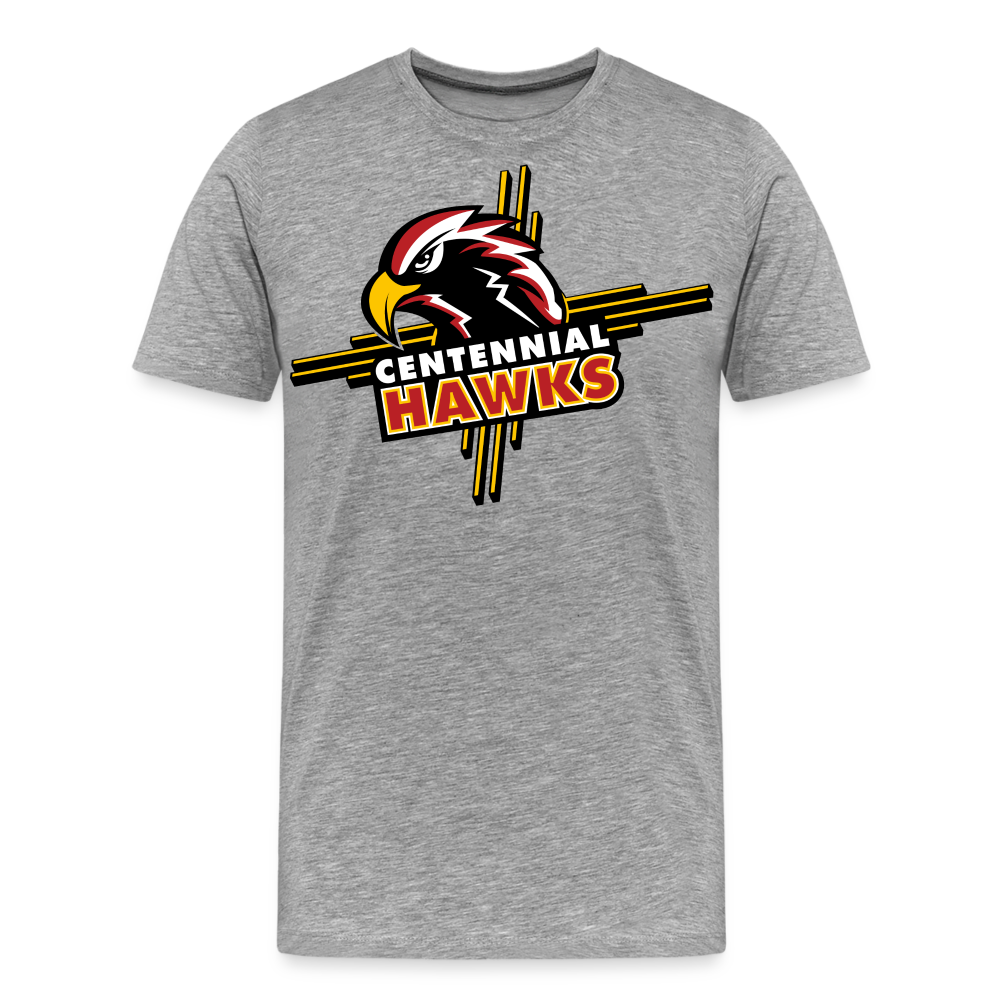 Centennial High School Hawks Logo T-Shirt - heather gray