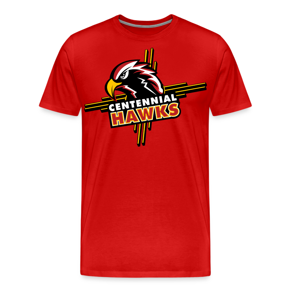 Centennial High School Hawks Logo T-Shirt - red