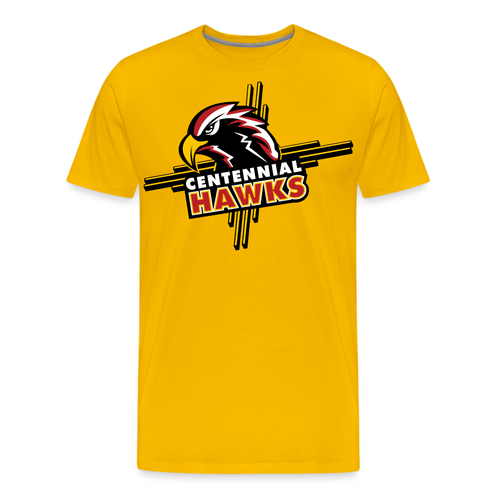 Centennial High School Hawks Logo T-Shirt - sun yellow
