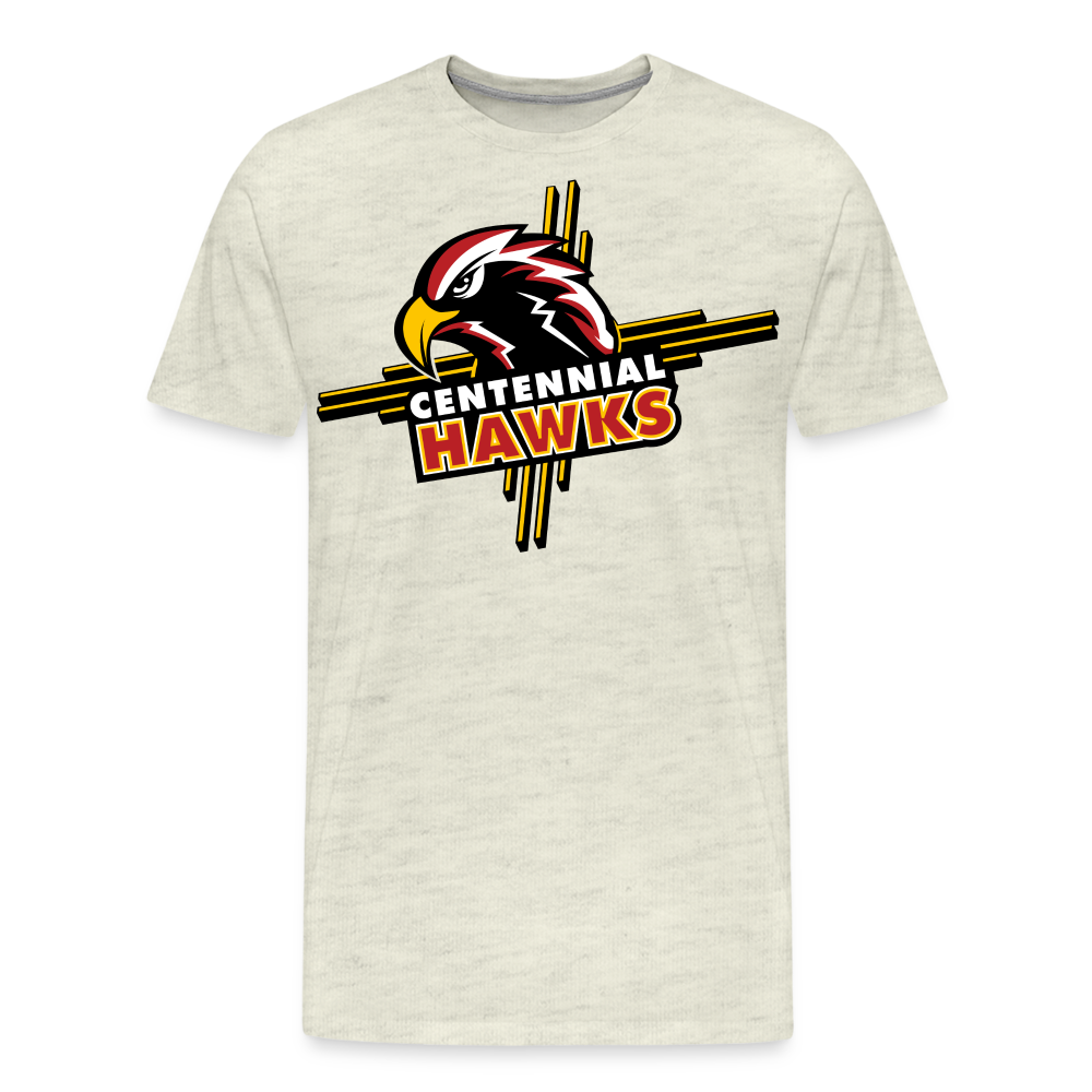 Centennial High School Hawks Logo T-Shirt - heather oatmeal