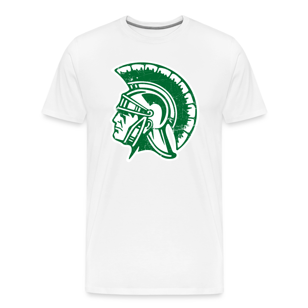 Mayfield High School Distressed Trojan Logo T-Shirt - white