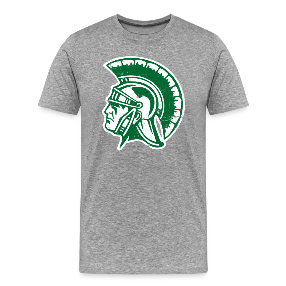 Mayfield High School Distressed Trojan Logo T-Shirt - heather gray