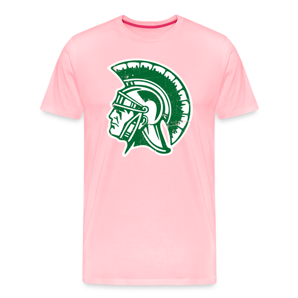 Mayfield High School Distressed Trojan Logo T-Shirt - pink