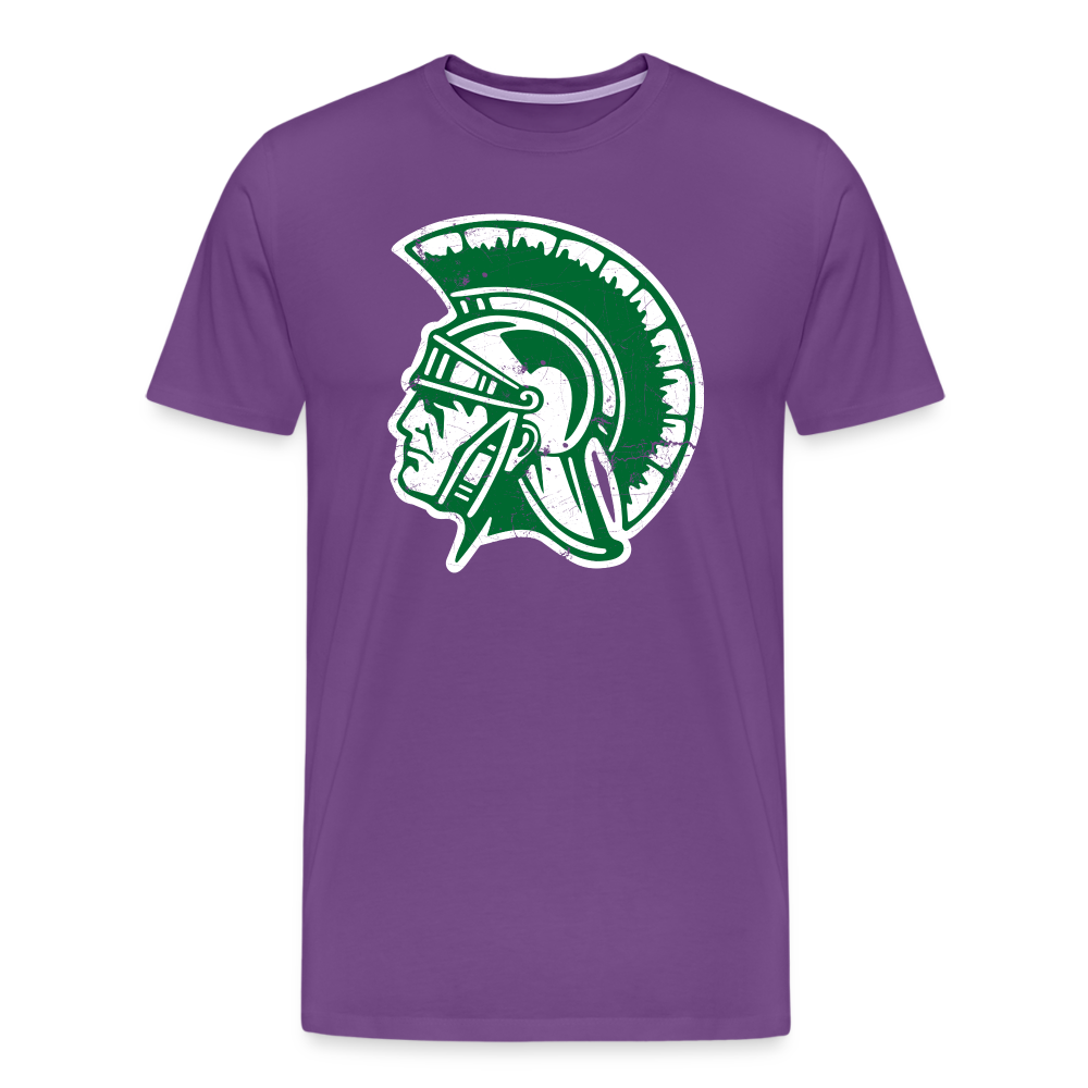 Mayfield High School Distressed Trojan Logo T-Shirt - purple