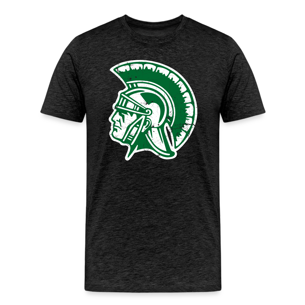 Mayfield High School Distressed Trojan Logo T-Shirt - charcoal grey