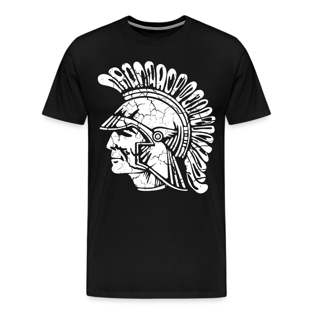 Mayfield High School Distressed Old School Trojan Head Logo - black